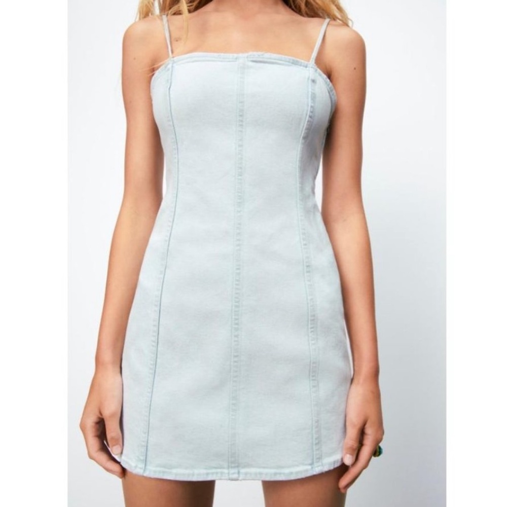Zara lightwash denim mini dress